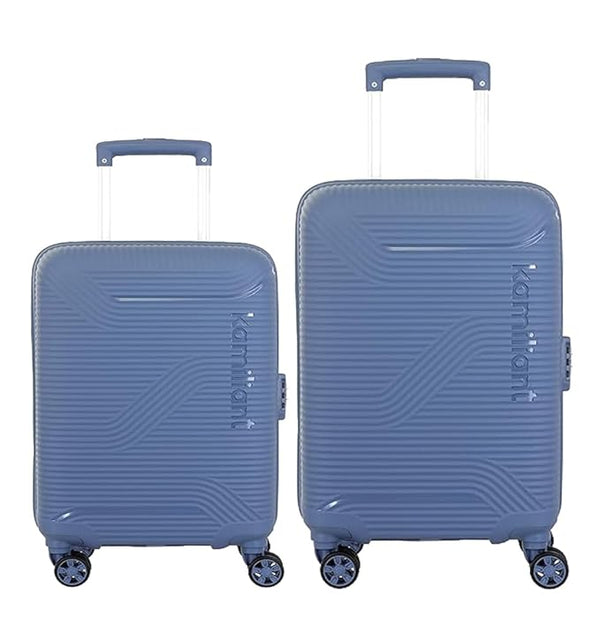 American Tourister Polycarbonate Kamiliant Hard Shell Double Spinner Suitcase Nexus DW 2P(Cabin 55cm+Medium 68cm) BLU FIN